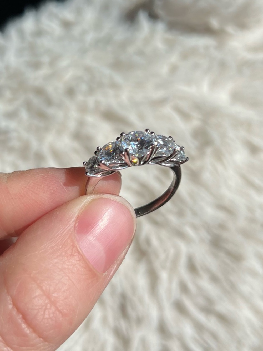 Stauer Sterling Silver 5 Stone Ring